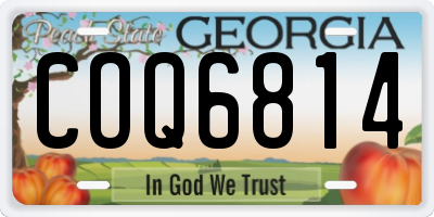 GA license plate COQ6814