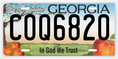 GA license plate COQ6820