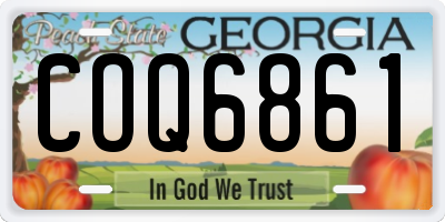 GA license plate COQ6861