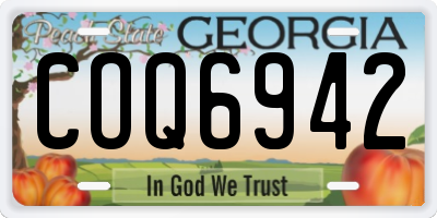 GA license plate COQ6942
