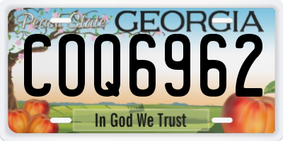 GA license plate COQ6962