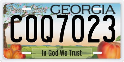 GA license plate COQ7023