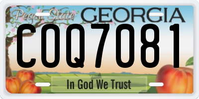 GA license plate COQ7081