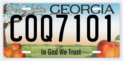 GA license plate COQ7101