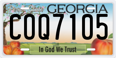 GA license plate COQ7105