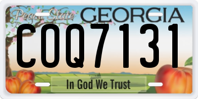 GA license plate COQ7131