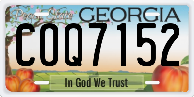 GA license plate COQ7152
