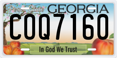 GA license plate COQ7160