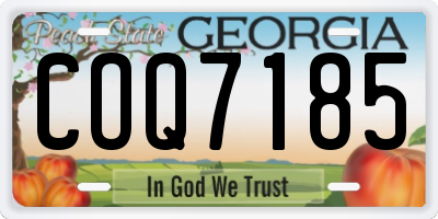 GA license plate COQ7185