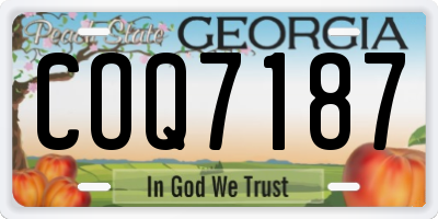 GA license plate COQ7187
