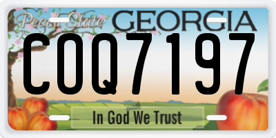 GA license plate COQ7197