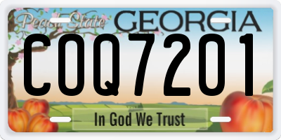 GA license plate COQ7201
