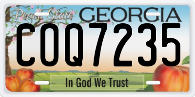 GA license plate COQ7235