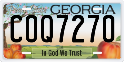 GA license plate COQ7270