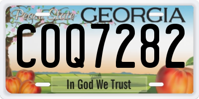 GA license plate COQ7282