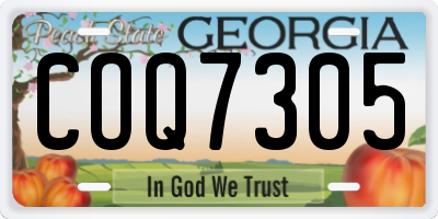 GA license plate COQ7305