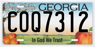 GA license plate COQ7312