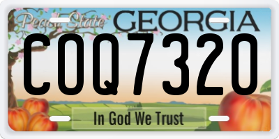 GA license plate COQ7320