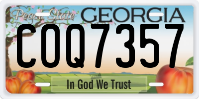 GA license plate COQ7357