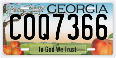 GA license plate COQ7366