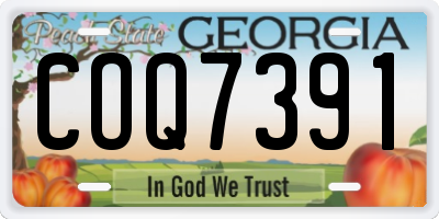 GA license plate COQ7391