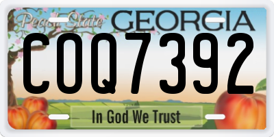 GA license plate COQ7392