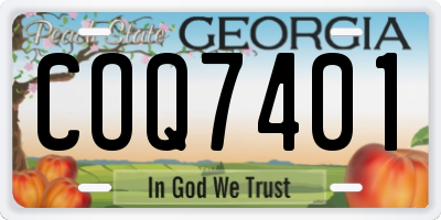 GA license plate COQ7401