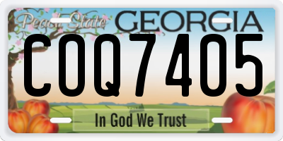 GA license plate COQ7405