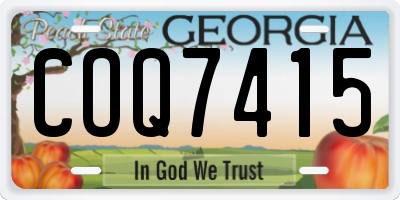 GA license plate COQ7415