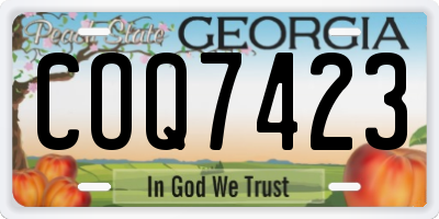 GA license plate COQ7423