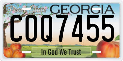 GA license plate COQ7455