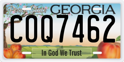GA license plate COQ7462