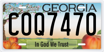 GA license plate COQ7470