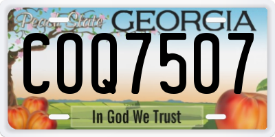 GA license plate COQ7507