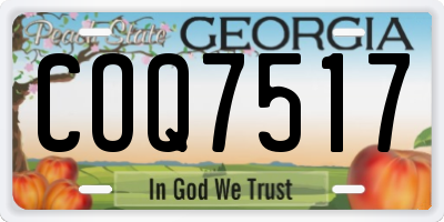 GA license plate COQ7517