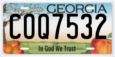 GA license plate COQ7532