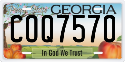 GA license plate COQ7570