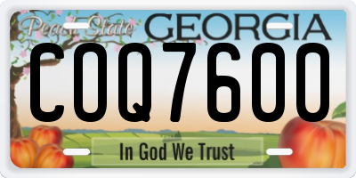 GA license plate COQ7600