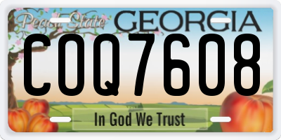 GA license plate COQ7608