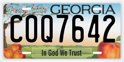 GA license plate COQ7642