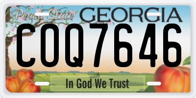 GA license plate COQ7646