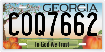 GA license plate COQ7662