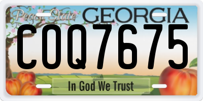 GA license plate COQ7675