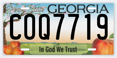 GA license plate COQ7719