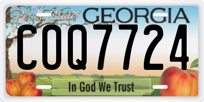GA license plate COQ7724