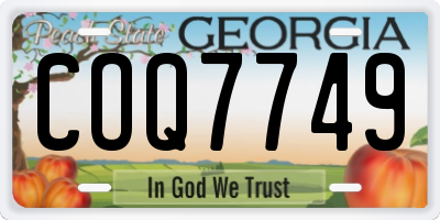 GA license plate COQ7749