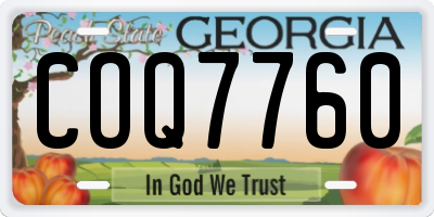 GA license plate COQ7760