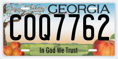 GA license plate COQ7762