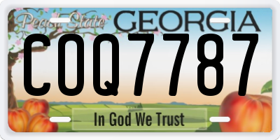 GA license plate COQ7787