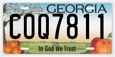 GA license plate COQ7811